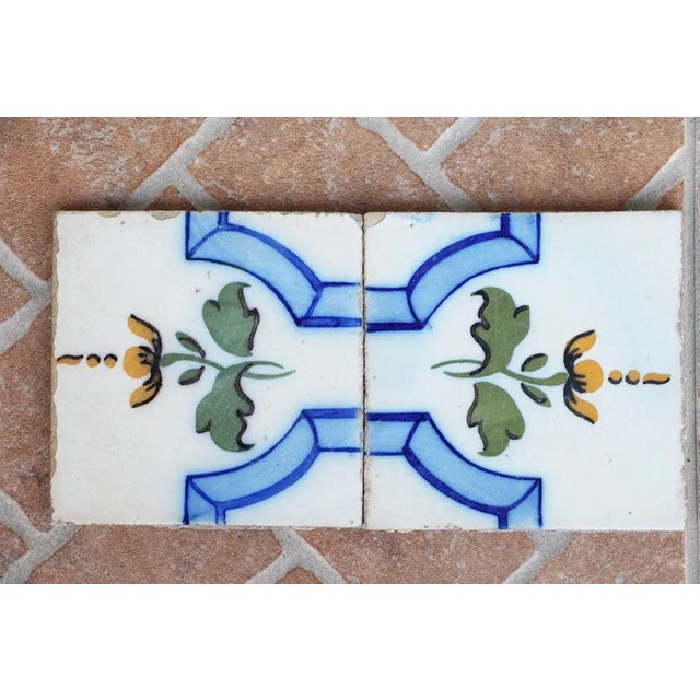 20th Century Tin-Glazed Pottery Tiles - a Pair For Sale - Image 4 of 8