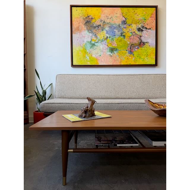 1960s Vintage Refurbished Walnut Coffee Table For Sale - Image 5 of 11