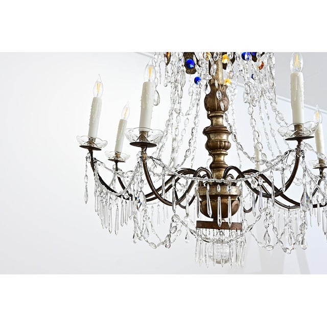 Italian 18th Century Massive Giltwood and Crystal Chandelier For Sale - Image 9 of 18