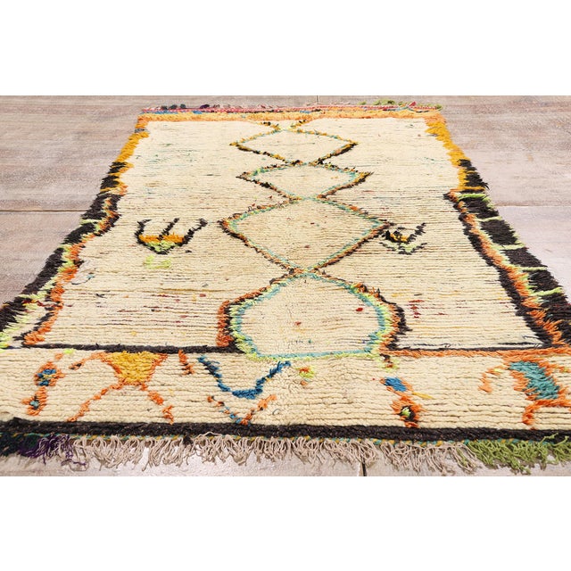 Vintage Azilal Boucherouite Moroccan Rug, 03'11 X 07'10 For Sale - Image 9 of 10