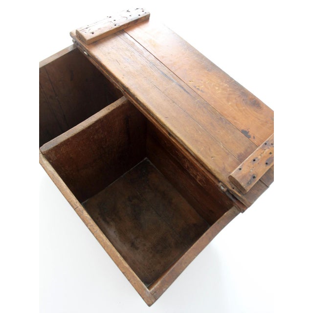 Antique Primitive Wood Storage Chest For Sale - Image 15 of 18