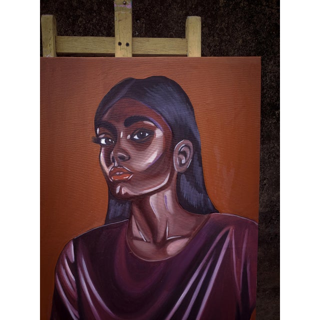 "Velvet Soul", Oil on Canvas Painting by Olayinka Salami For Sale - Image 4 of 5