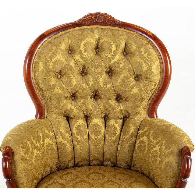 Textile Vintage Rococo-Style Lounge Group, 1940s, Set of 3 For Sale - Image 7 of 9