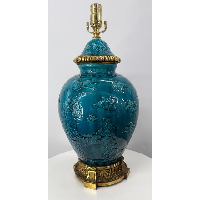Early 20th Century Dragon Lamp With Ormolu Mounts For Sale - Image 15 of 18