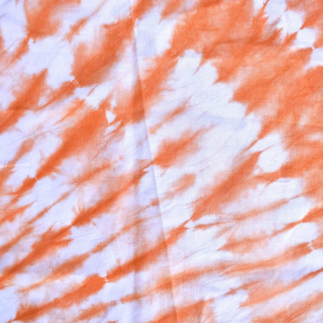 Early 20th Century Yoruba Tie Dyed Orange Textile Nigeria 24.5x22.5 inch For Sale In Denver - Image 6 of 6