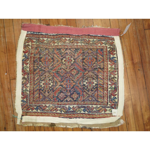 Shabby Chic Persian Tribal Square Size Rug For Sale - Image 4 of 6