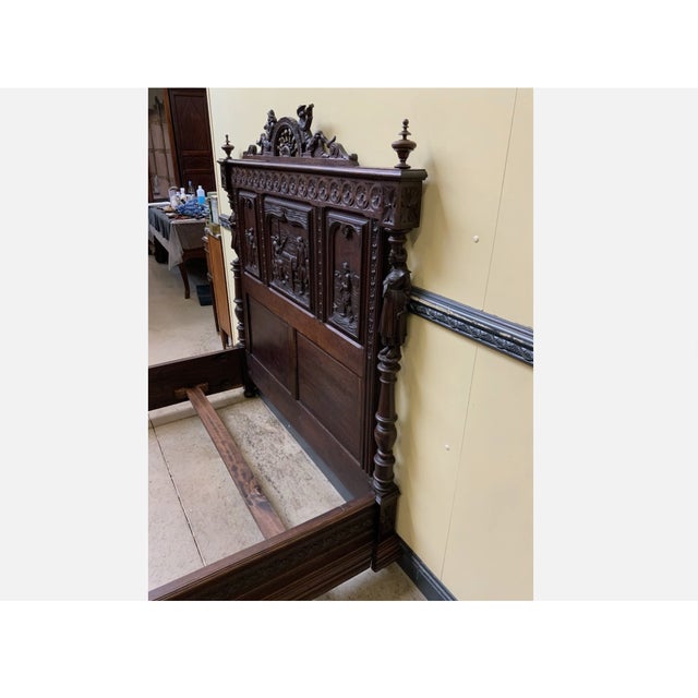 Antique Bed, Brittany, France, 1880 For Sale - Image 4 of 12