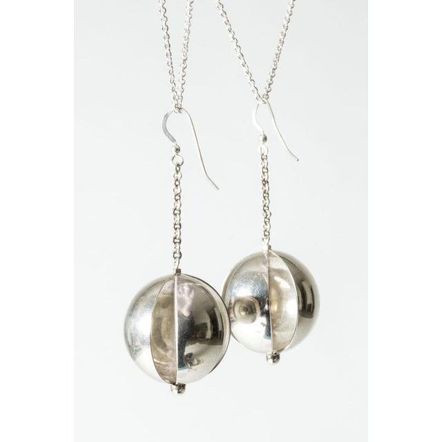 Modernist Silver Earrings by Elis Kauppi, 1960s, Set of 2 For Sale - Image 6 of 8