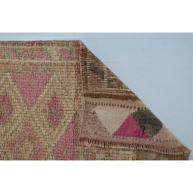 Tan Eart Colour Oushak Vintage Runner For Sale - Image 8 of 10