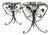 Italian Mid Century Mixed Metal Wrought Iron Side Tables, Glass Top Pair For Sale