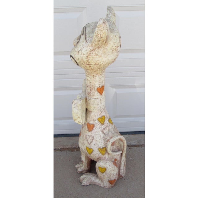 Paper Jeanne Valentine Paper Mache Cat, Mid Century Modern For Sale - Image 7 of 11