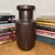 Warm Deep Brown Ceramic Vase with Cylindrical Form For Sale - Image 4 of 8