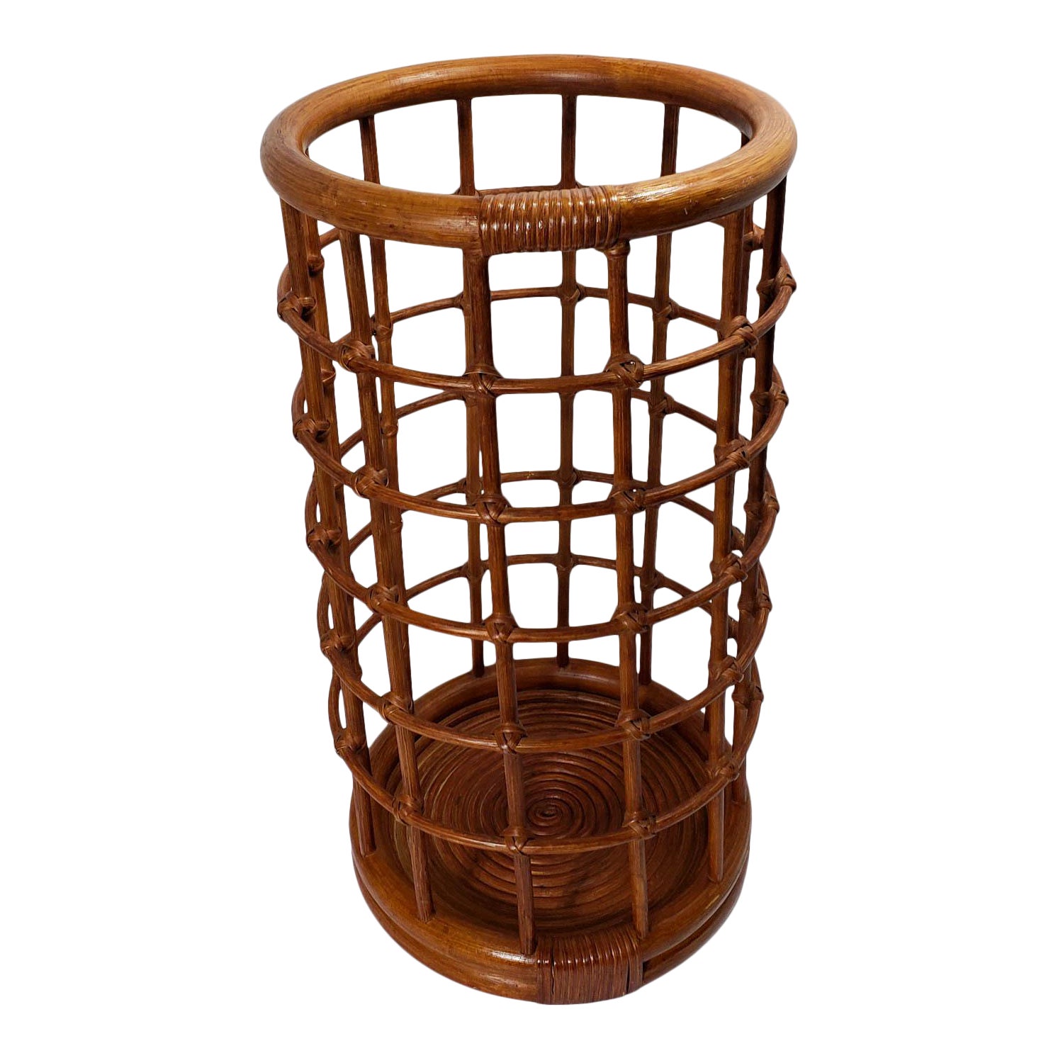 Vintage Wicker Rattan Umbrella Stand Holder Chairish