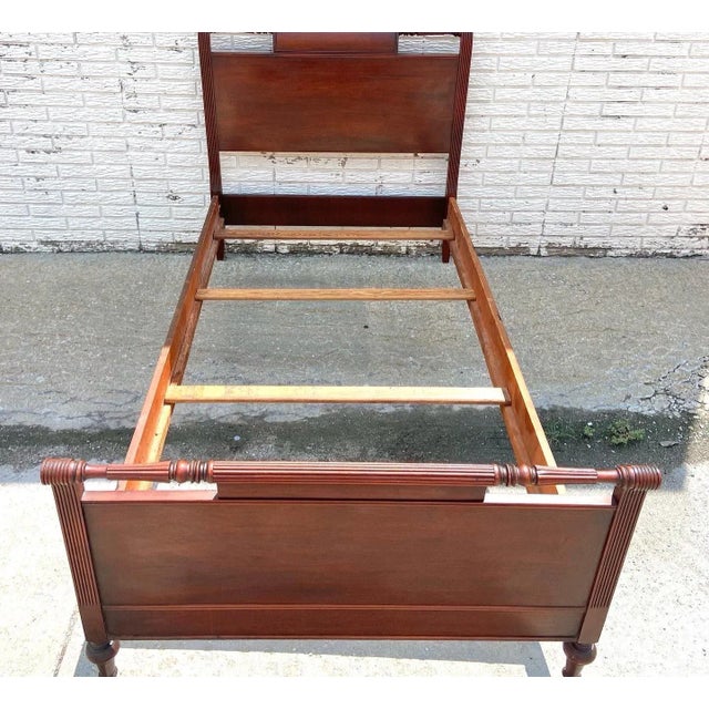 Late 20th Century Vintage Cherry Twin Size Sleigh Bed Chairish