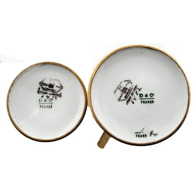 Rare set of fine quality D & C Limoges France creamer & sugar made by Delinieres & Co. (Marked "D & C") in Limoges France,...