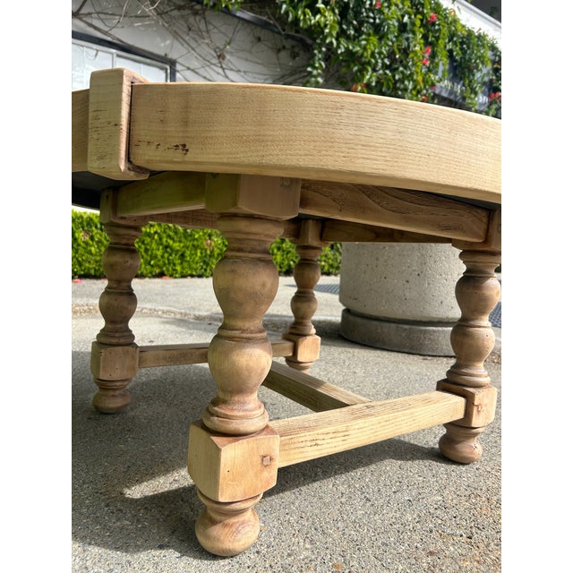 Vintage Round Carved Wood Coffee Table With Tiled Inlay Top For Sale - Image 9 of 16
