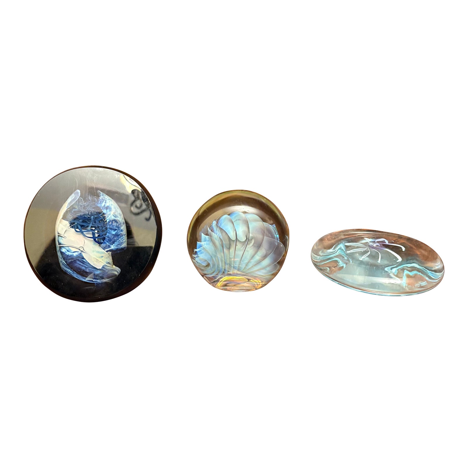 Handmade Studio Art Glass Paperweights & Object Set — Set of 3 | Chairish