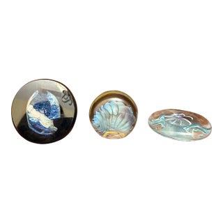 Handmade Studio Art Glass Paperweights & Object Set — Set of 3 For Sale