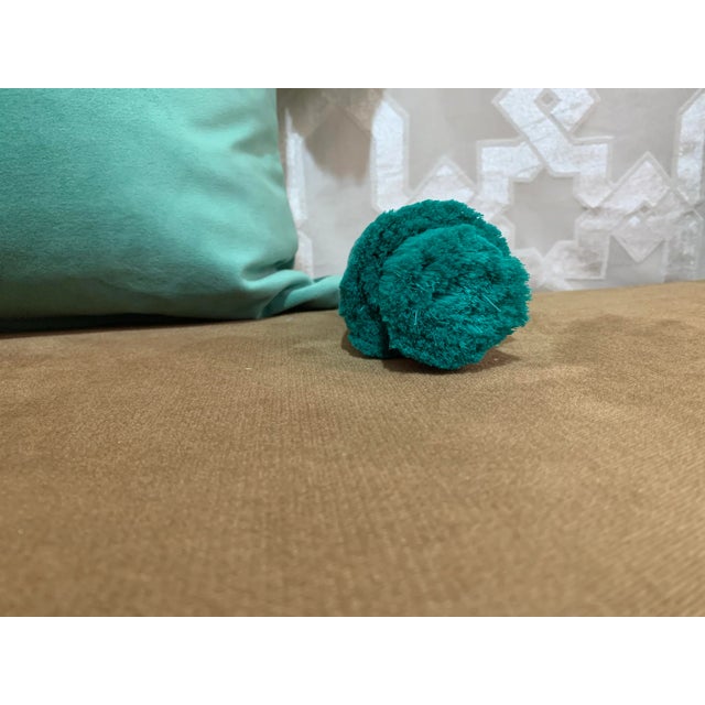 2020s Contemporary Velvet Pillow Cover With Handmade Fringe For Sale - Image 5 of 7