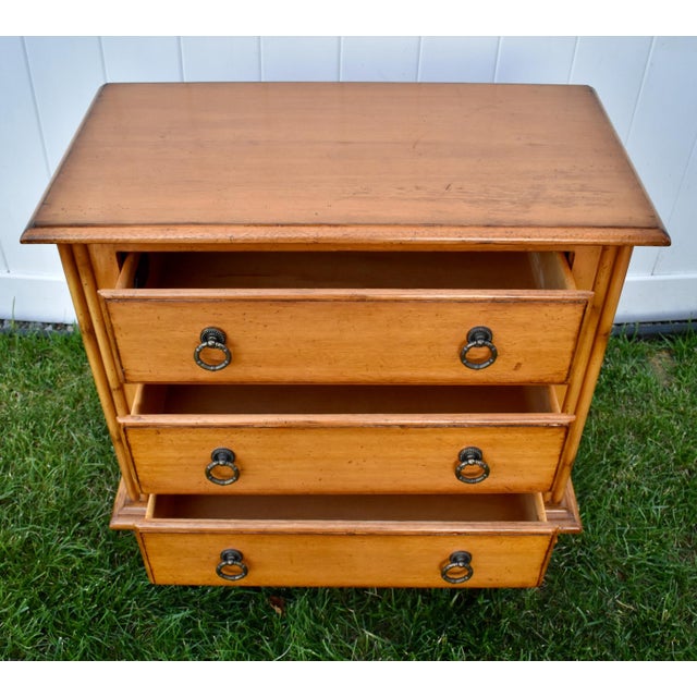 Brown Lexington Wood Chest 3 Drawer Tommy Bahama Bachelors Dresser Pineapple Feet For Sale - Image 8 of 14