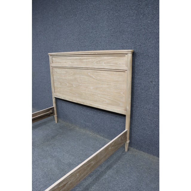 2020s Contemporary Whitewashed Oak Queen Panel Bed Frame For Sale - Image 5 of 14