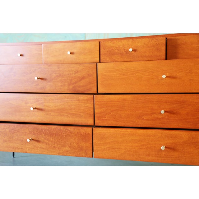 Sienna 1950s Mid Century Modern Paul McCobb 20 Drawer Chest of Drawers on Iron Base For Sale - Image 8 of 15