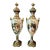 French Style Porcelain Vase With Romantic Couple Artwork, Gold Leaf & Bronze Accents For Sale