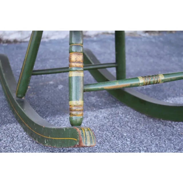 19th Century Hand Painted Large Rocking Chair For Sale - Image 9 of 10