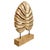 1990s Large Carved Wood Monstera Leaf Sculpture With Gold Paint For Sale - Image 5 of 6