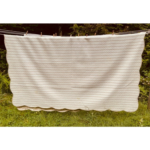 Exceptional French Boutis Quilt - Pastel Floral Toile, Late 1960s For Sale - Image 9 of 12