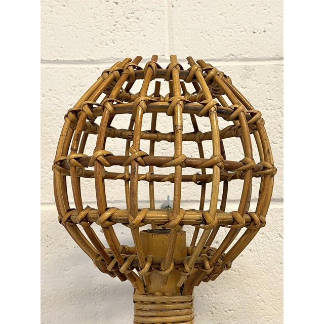 Wall Lamps in Wicker and Bamboo, 1970s, Set of 2 For Sale - Image 5 of 12