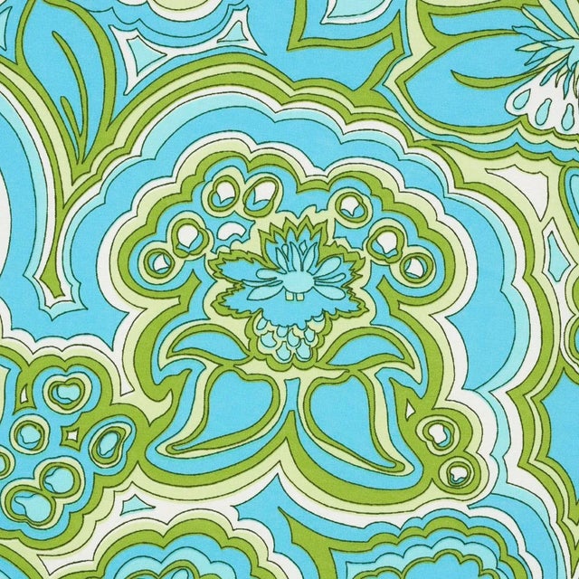 Abstract SAMPLE - Schumacher x Trina Turk Morning Sunrise Print Indoor/Outdoor Fabric In Fern For Sale - Image 3 of 4