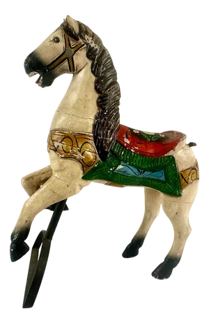 Carved Wooden Hand-Painted Carousel Horse, 1900s