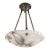 1930s French Art Deco Alabaster Pendant Light, White W/ Charcoal Grey Veining For Sale