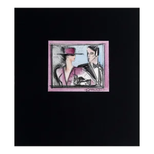 Date Night, Erik Freyman Watercolor With Pencil on Paper, Signed in Pen
