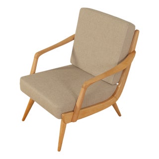 Vintage Armchair in Beech, 1950s For Sale