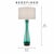 A sculptural mid-20th century table lamp in a striking turquoise art glass body, hand-blown with visible texture and depth...