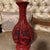 Early 20th Century 12” Chinese Red Carved Lacquer-Style Vase – Floral & Pomegranate Design For Sale In San Francisco - Image 6 of 11