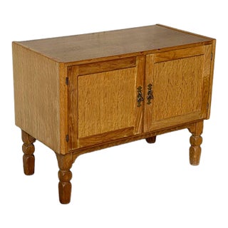 Oak Small Storage Cabinet With Two Doors Danish Mid-Century Modern 1960s For Sale