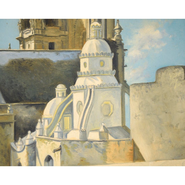 Textile Bell Tower - European Cityscape For Sale - Image 7 of 8