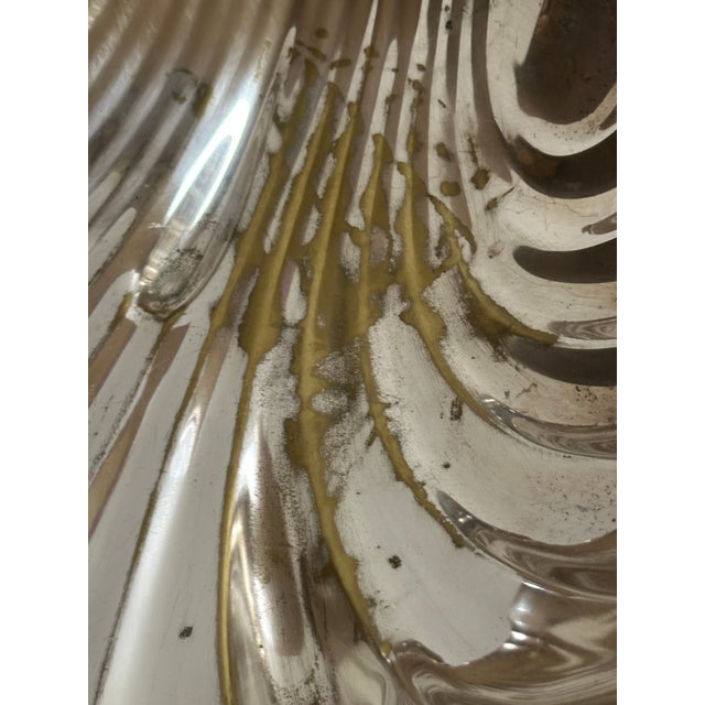 Platinum Vintage English Regency Sheffield Mid 20th Century Large 15"x 13" Heavy Silver Plated Clam Shell Serving Dish With Three(3) Hallmarks For Sale - Image 8 of 16
