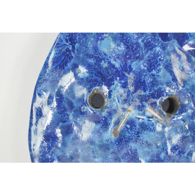 Blue Vintage European Atomic Era Blue Stone Door Pull For Sale - Image 8 of 8