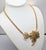 1970s Vintage Signed Crown Trifari Goldtone Openwork Leaves Pendant Necklace For Sale - Image 5 of 8