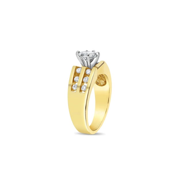 Contemporary Marquise Diamond Center with Two-Rows of Diamond Accents, Size 8 For Sale - Image 3 of 5