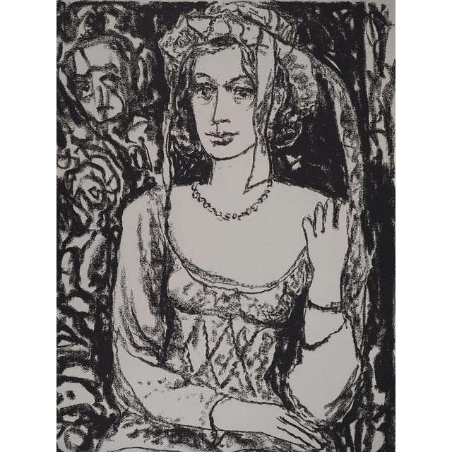 Leopoldo PRESAS (1915-2009) Young Woman with a Pearl Necklace Original Lithograph Signed in pencil On Arches wove paper,...