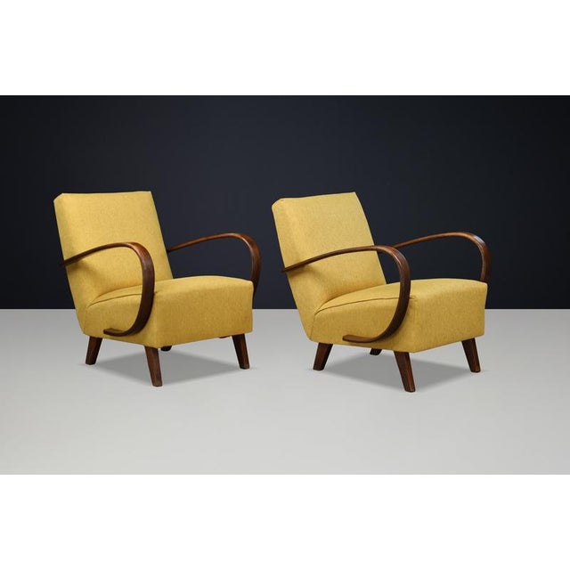 Bentwood Lounge Chairs by Jindřich Halabala, Czechoslovakia, 1940, Set of 2 For Sale - Image 6 of 10