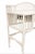 Vintage Chinoiserie Rattan Writing Desk in Benjamin Moore Cloud White For Sale In Miami - Image 6 of 8