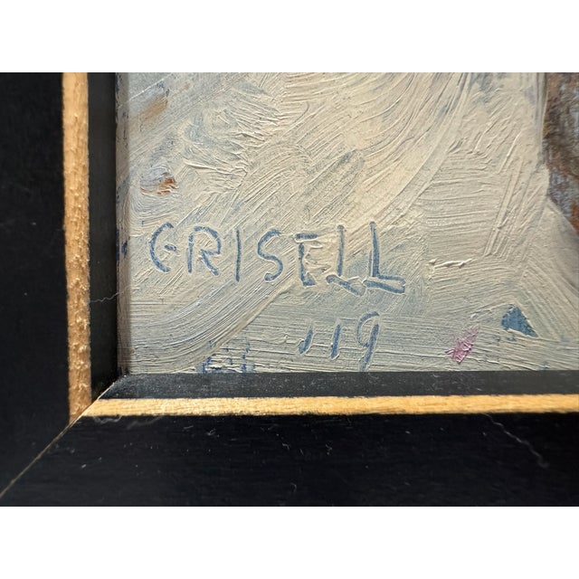 American Susan Grisell Signed Floral Still Life Oil Painting Flowers in Glass Vase Framed For Sale - Image 3 of 7
