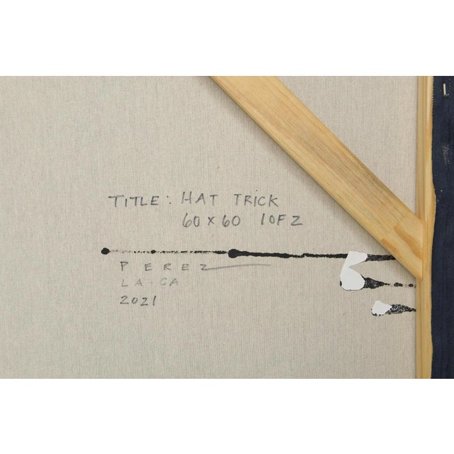 Black Monica Perez "Hat Trick" Original Acrylic Painting on Canvas 2021 For Sale - Image 8 of 9