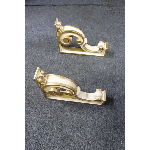 Wood Italian Florentine Shelf Brackets/Pair For Sale - Image 7 of 7